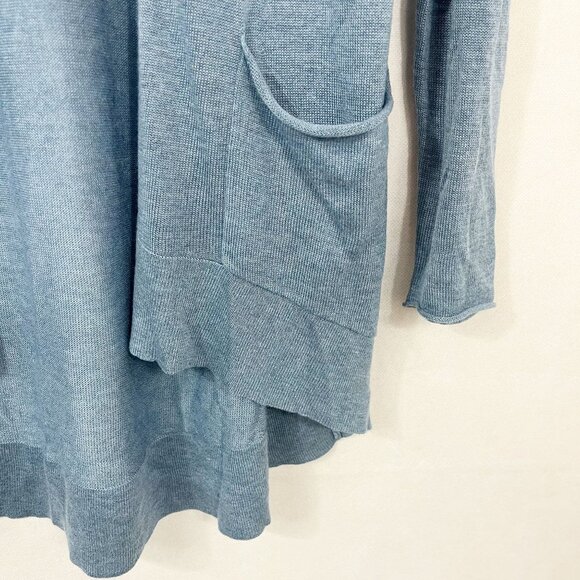 Eileen Fisher Lyocell Wool Open Front Cardigan Light Blue - Size XS - Picture 3 of 6